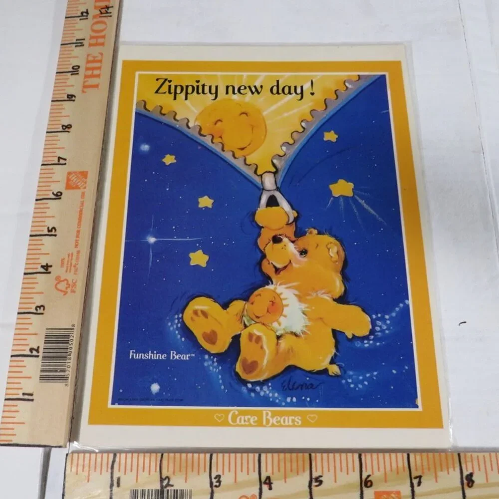 Funshine Bear Care Bear heavy Cardstock LAMINATED hand cut from folder